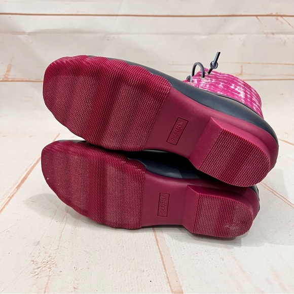 NEW Sperry Saltwater Ankle Rubber Duck Rain Snow Winter Boots Magenta Tie Dye - Picture 15 of 16